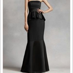 Vera wang floor length peplum gown